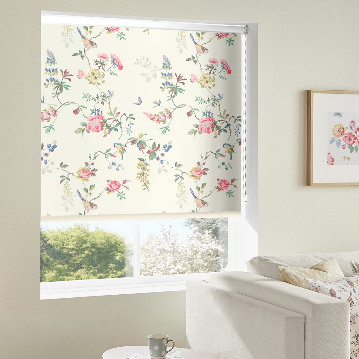 Product photograph of Cath Kidston Birds And Roses Multi Roller Blind from Choice Furniture Superstore.